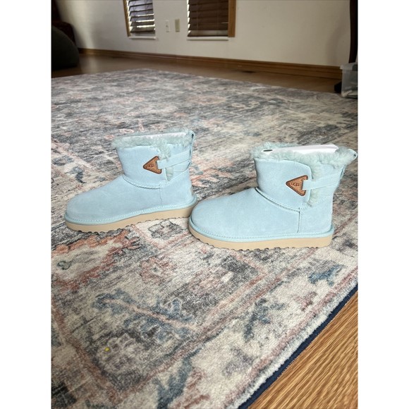 UGG Boots Womens Sz 6 Urchin Flex Bailey Mini Suede Shearling Baby Blue Wool New - Picture 7 of 15